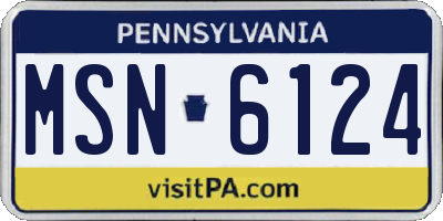 PA license plate MSN6124