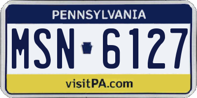 PA license plate MSN6127