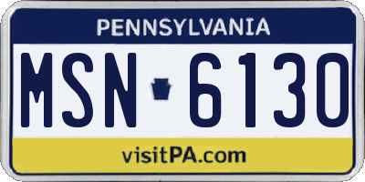 PA license plate MSN6130