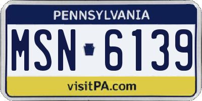 PA license plate MSN6139