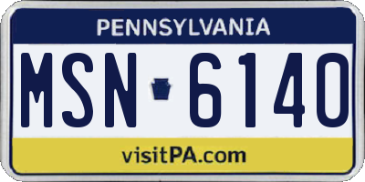PA license plate MSN6140