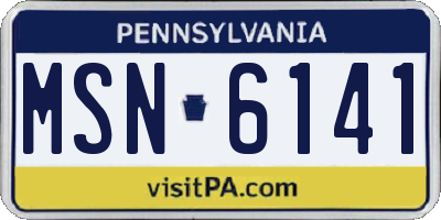 PA license plate MSN6141