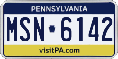 PA license plate MSN6142