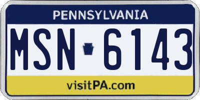 PA license plate MSN6143