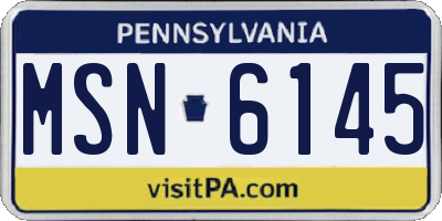 PA license plate MSN6145