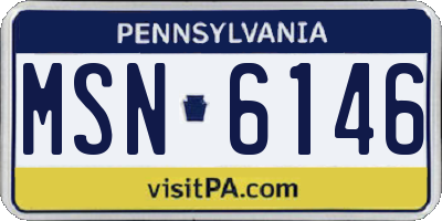 PA license plate MSN6146