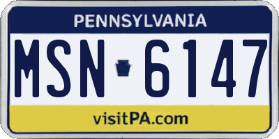 PA license plate MSN6147