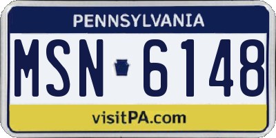 PA license plate MSN6148