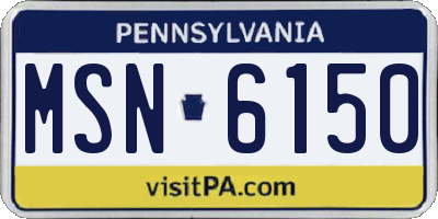 PA license plate MSN6150
