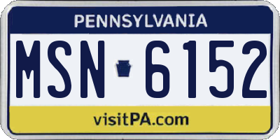 PA license plate MSN6152