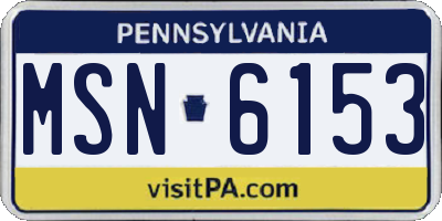 PA license plate MSN6153