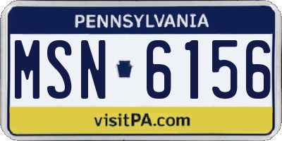 PA license plate MSN6156