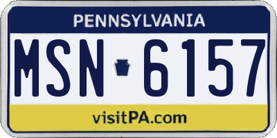 PA license plate MSN6157