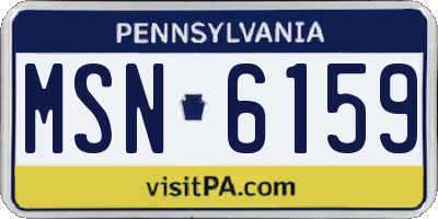 PA license plate MSN6159