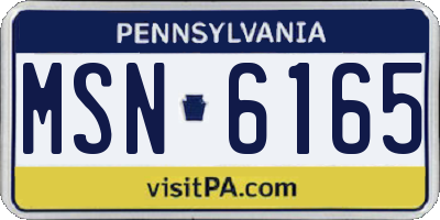 PA license plate MSN6165