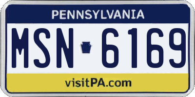 PA license plate MSN6169