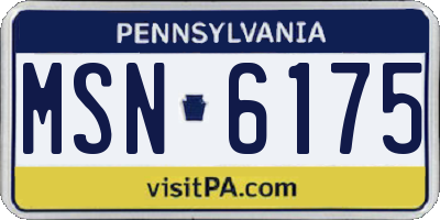 PA license plate MSN6175