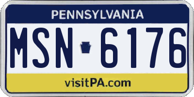 PA license plate MSN6176