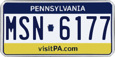 PA license plate MSN6177