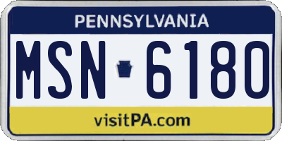 PA license plate MSN6180