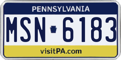 PA license plate MSN6183