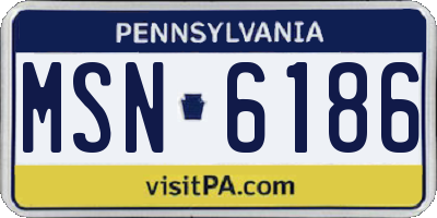 PA license plate MSN6186