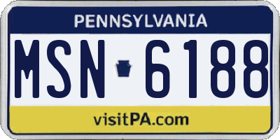 PA license plate MSN6188