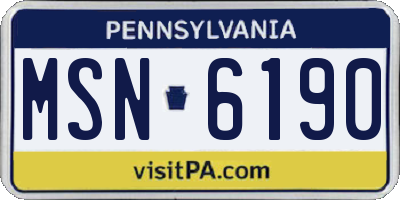 PA license plate MSN6190