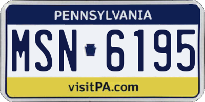 PA license plate MSN6195