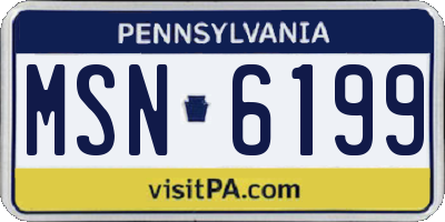PA license plate MSN6199