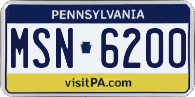 PA license plate MSN6200