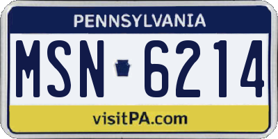 PA license plate MSN6214