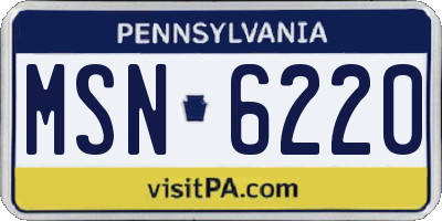 PA license plate MSN6220
