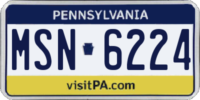 PA license plate MSN6224
