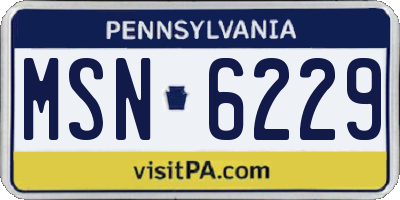 PA license plate MSN6229