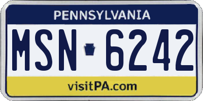 PA license plate MSN6242