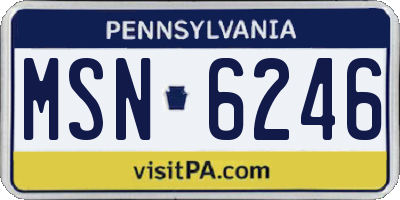 PA license plate MSN6246