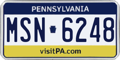 PA license plate MSN6248