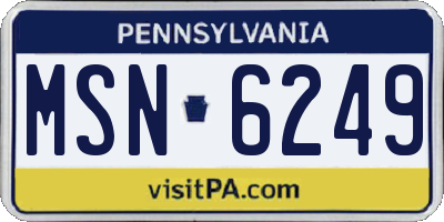PA license plate MSN6249