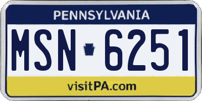 PA license plate MSN6251