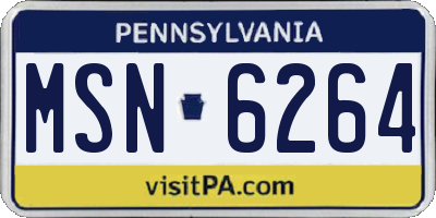 PA license plate MSN6264