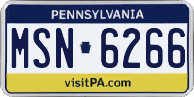 PA license plate MSN6266