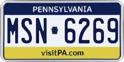 PA license plate MSN6269