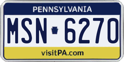 PA license plate MSN6270