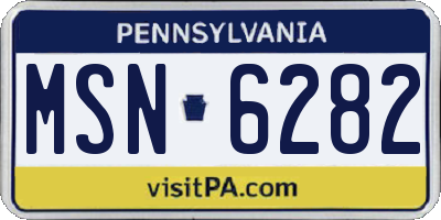 PA license plate MSN6282