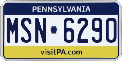 PA license plate MSN6290