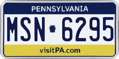 PA license plate MSN6295