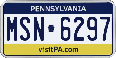 PA license plate MSN6297