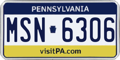 PA license plate MSN6306