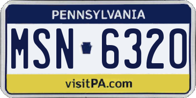 PA license plate MSN6320